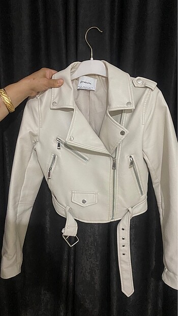 stradivarius biker deri ceket