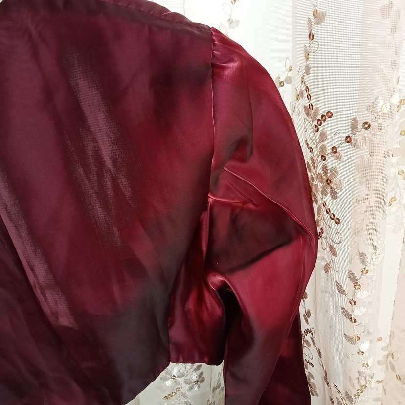 Bordo Straplez Uzun Kollu Bolero - Görsel 3