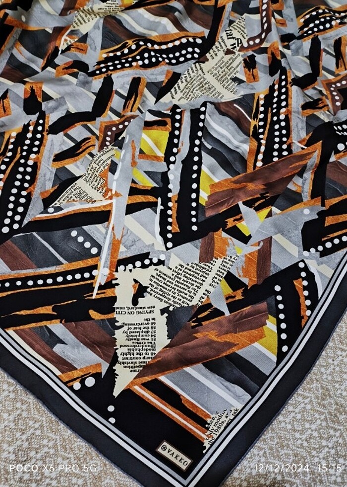 Vakko twill ipek eşarp  - Görsel 3