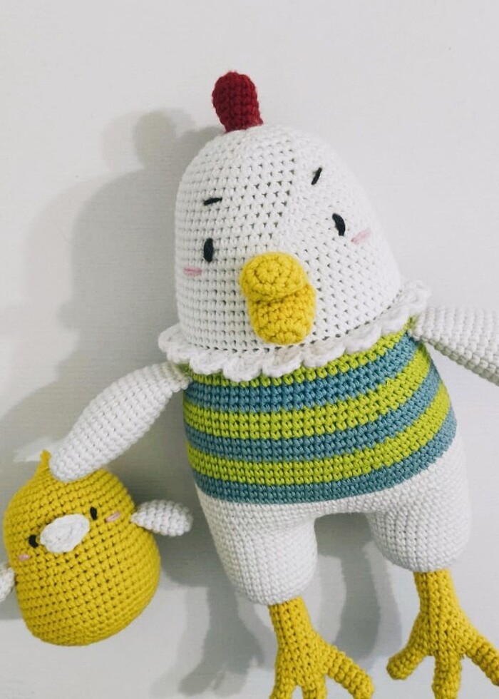 Örgü oyuncak horoz ve civciv - Görsel 2