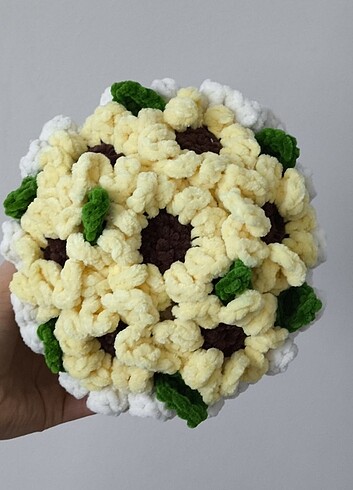 Örgü papatya buketi - Görsel 2