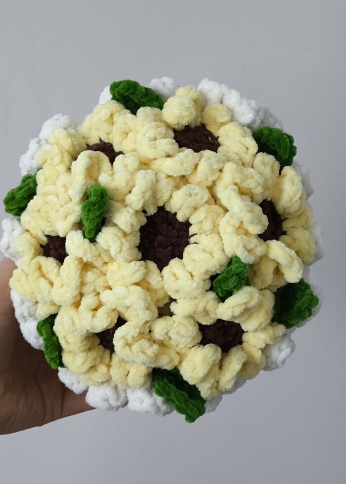 Örgü papatya buketi - Görsel 2