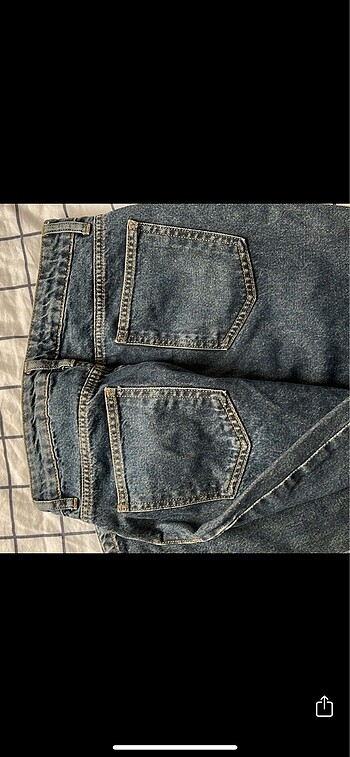 38 Beden lacivert Renk Trendyol Vintage Eskitme Jean