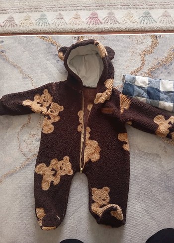 Kahverengi Örgü Erkek Bebek Tulumu - Görsel 4