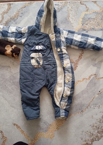 Kahverengi Örgü Erkek Bebek Tulumu - Görsel 3