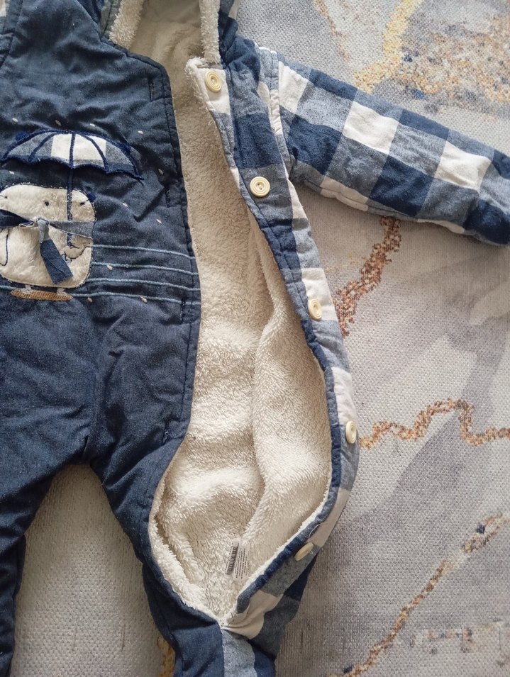 Kahverengi Örgü Erkek Bebek Tulumu - Görsel 2