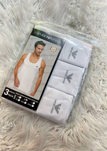 Emporio Armani Erkek Baskılı Atlet 3'lü Paket M Beden