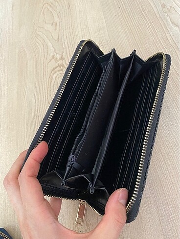 Beden siyah Renk Simli payetli siyah parlak cüzdan