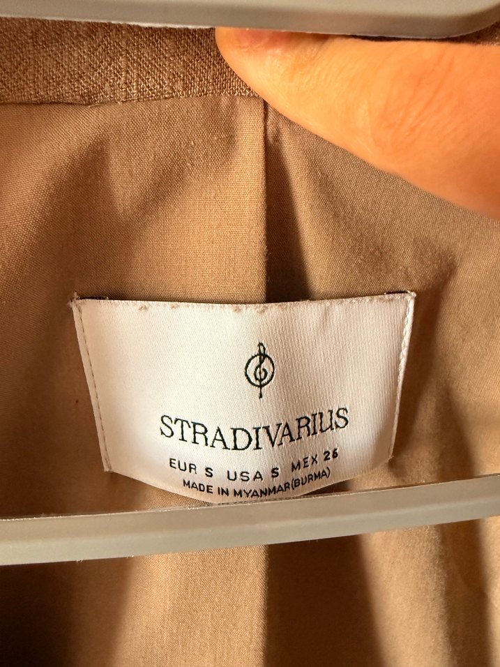 Kahverengi Keten Kadın Blazer Ceket - Görsel 2