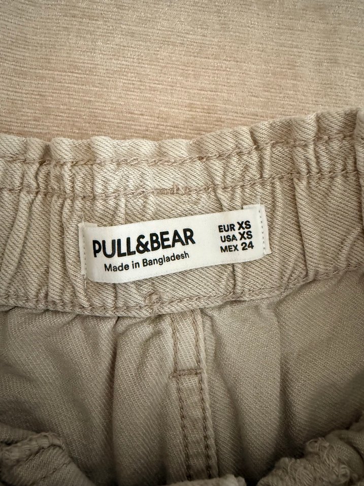 Yüksek Bel Bej Mini Şort - Görsel 4