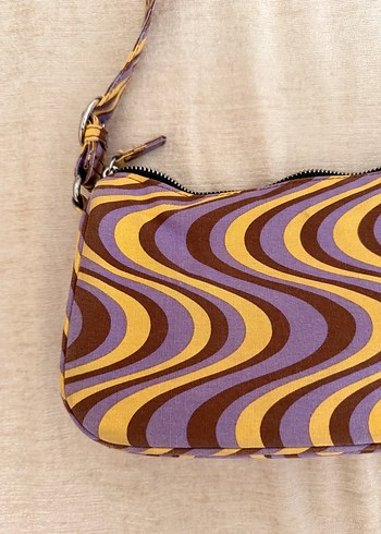 Retro Mor Dalgalı Desenli Kadın Çanta - Görsel 2