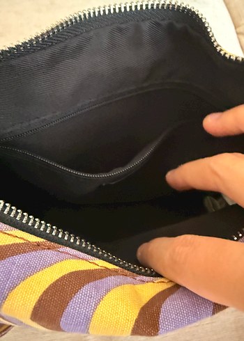 Retro Mor Dalgalı Desenli Kadın Çanta - Görsel 5