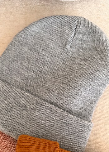 Gri Kadın Yün Örgü Bere - Görsel 4