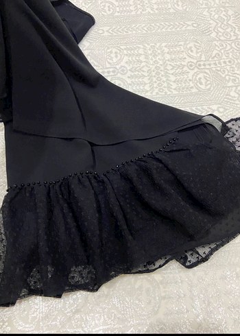 Siyah Fırfırlı Gotik Kadın Şal