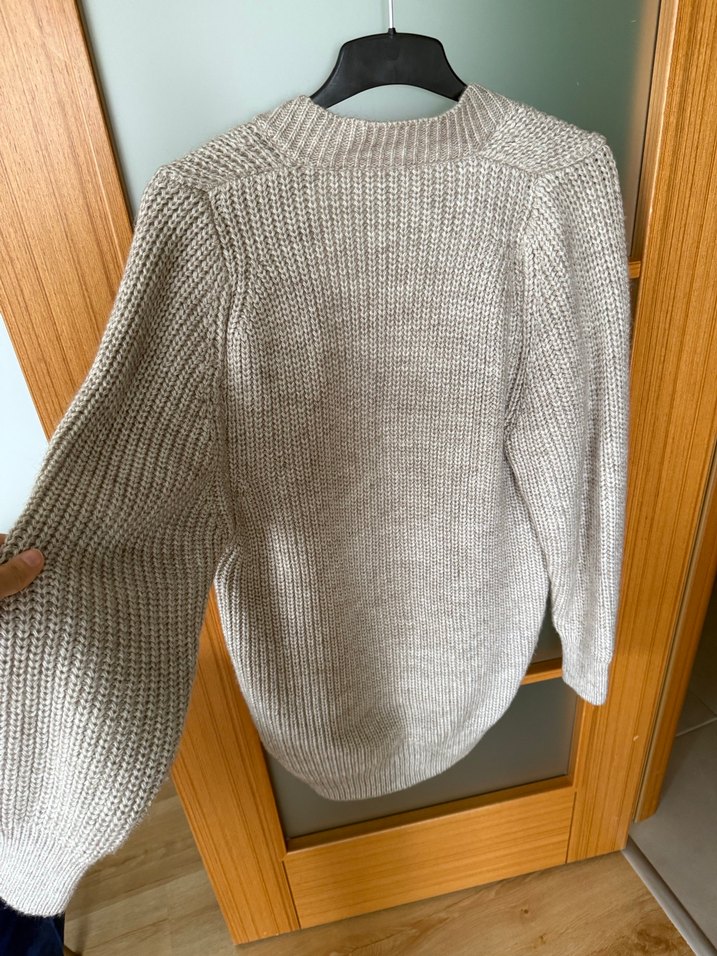 Düğmeli Gri Kadın Triko Hırka - Görsel 3