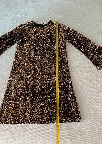 Altın Renkli Parlak kısa elbise - Görsel 8