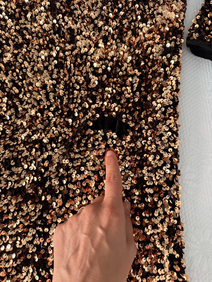 Altın Renkli Parlak kısa elbise - Görsel 4