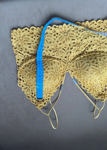 Nakışlı hardal bustier - Görsel 4