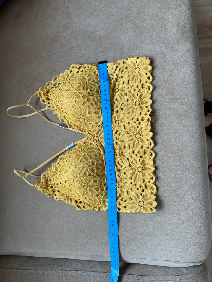 Nakışlı hardal bustier - Görsel 3