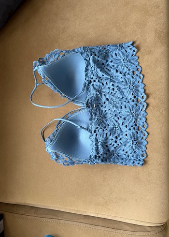 Mavi Nakışlı bustiyer - Görsel 4