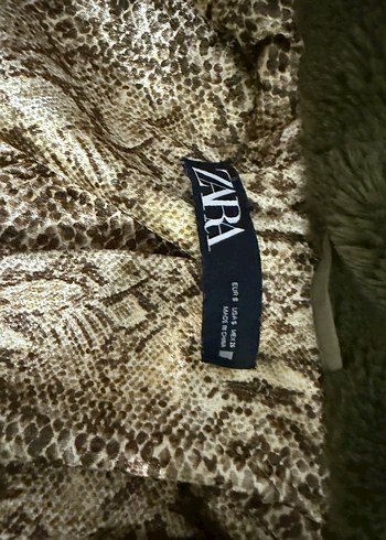 zara Kadın Haki Kapüşonlu Peluş ceket - Görsel 4