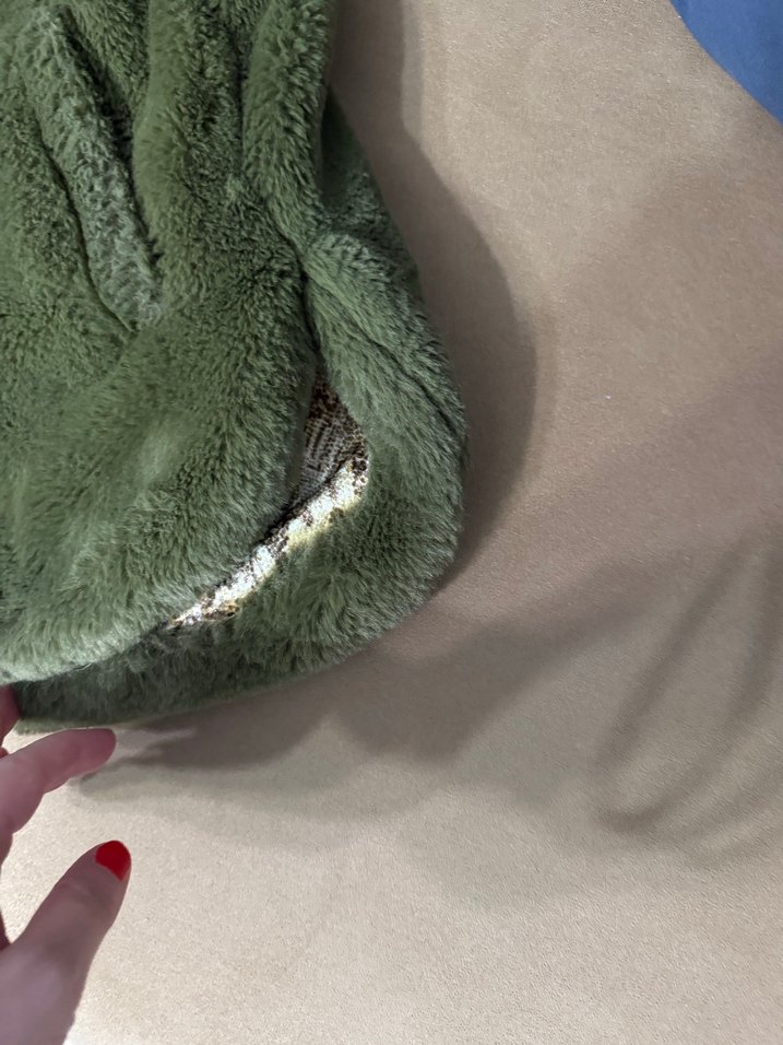 zara Kadın Haki Kapüşonlu Peluş ceket - Görsel 5