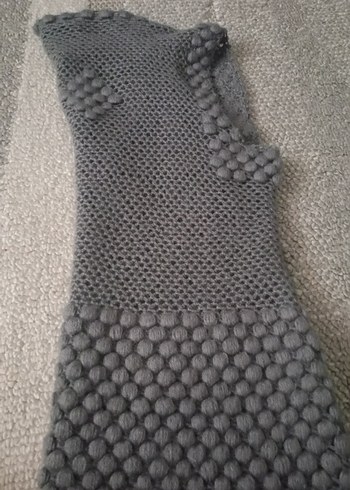 Gri Örgü Kadın Yelek V Yakalı - Görsel 3