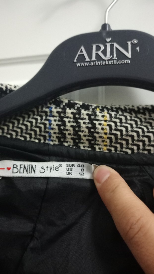 Düğmeli Uzun  Ekose Kadın Kaban - Görsel 2