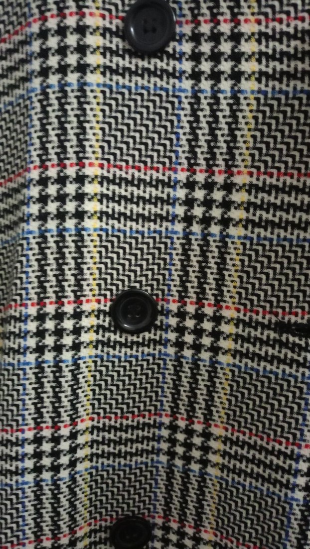 Düğmeli Uzun  Ekose Kadın Kaban - Görsel 3