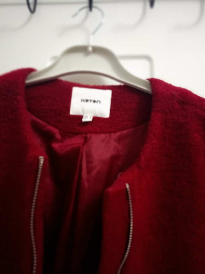 Bordo Kadın Uzun Kaban - Görsel 2