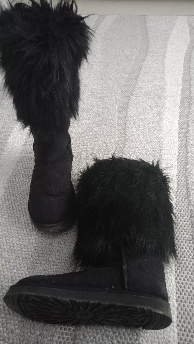 Siyah Tüylü Stiletto Topuklu Kadın Bot - Görsel 2