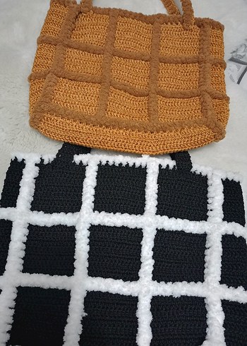 Kahverengi Örgü Kadın Çanta - Görsel 2
