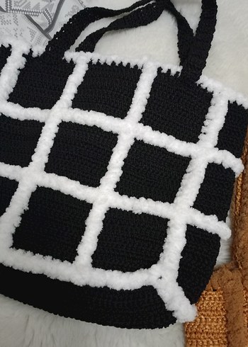 Kahverengi Örgü Kadın Çanta - Görsel 3