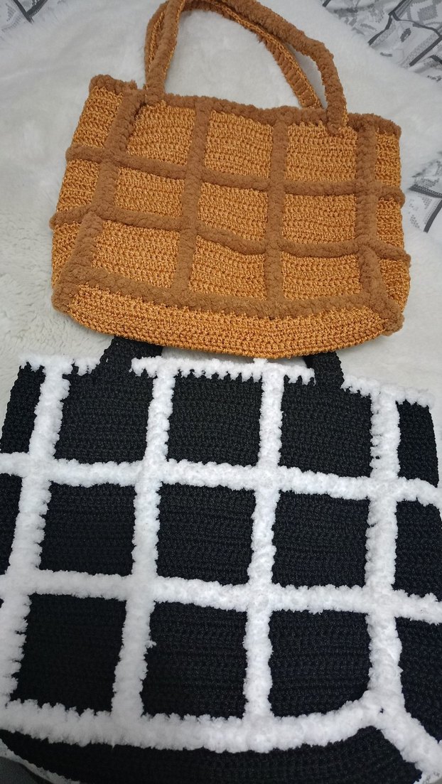 Kahverengi Örgü Kadın Çanta - Görsel 2