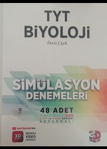 3D TYT BİYOLOJİ DENEME 