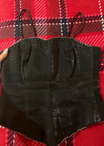 Siyah Deri Gotik Mini Büstiyer - Görsel 5