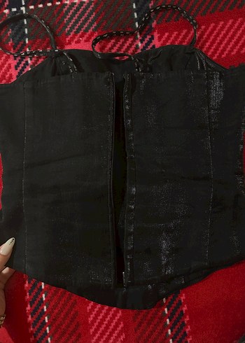 Siyah Deri Gotik Mini Büstiyer - Görsel 6