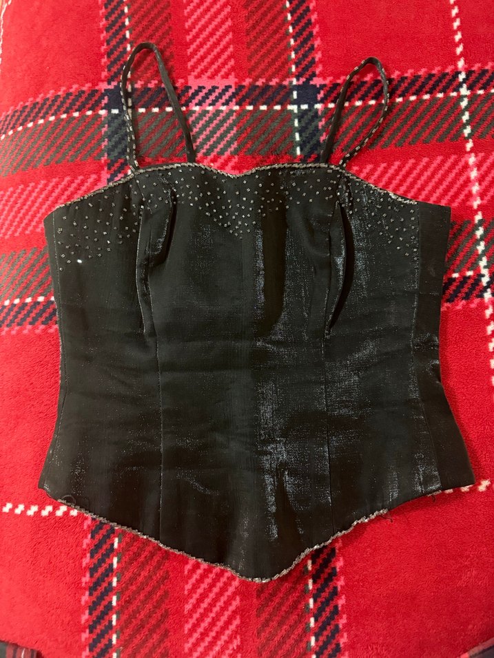 Siyah Deri Gotik Mini Büstiyer - Görsel 2