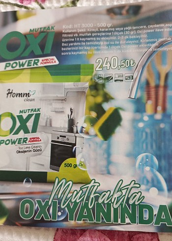 Homm Clean Mutfak Oxi Power 500g - Görsel 2
