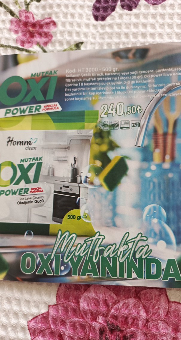 Homm Clean Mutfak Oxi Power 500g - Görsel 2