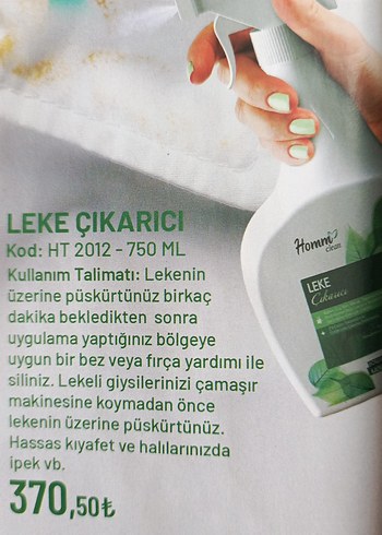 Homni Leke Çıkarıcı Sprey 750 ml