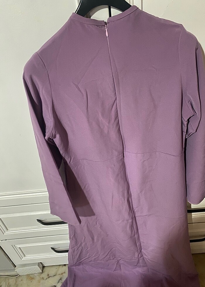 Özel dikim pens detaylı elbise lila renginde - Görsel 2