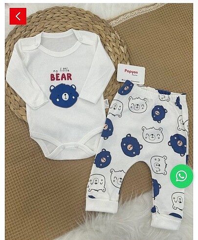 Erkek bebek çıtçıtlı bady takım 0-3 aylık