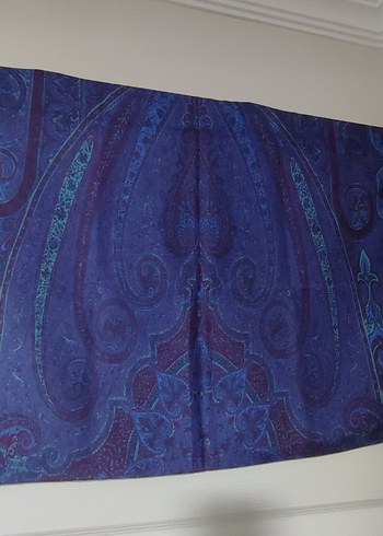 Kadınlar için Koyu Mavi Bohem Drapeli Şal - Görsel 3