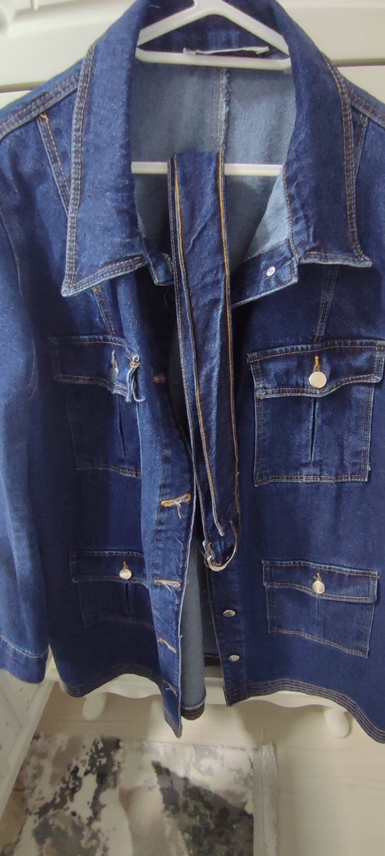 Kadın Lacivert Düğmeli Denim Ceket - Görsel 5