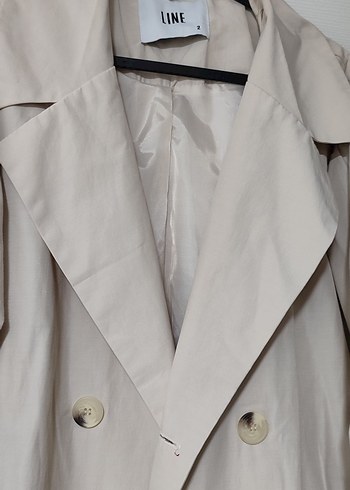 Kadın Bej Uzun Keten Trençkot - Görsel 2