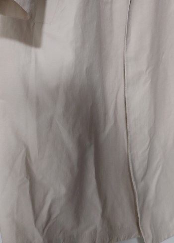 Kadın Bej Uzun Keten Trençkot - Görsel 3