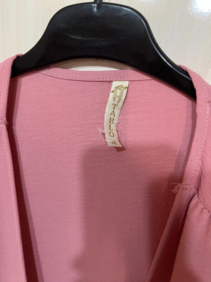 Pembe Uzun Kollu Salaş Kadın Sabahlık - Görsel 2