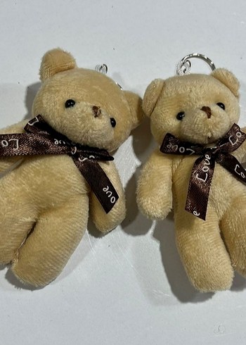 5 Adet 12 cm Papyonlu Anahtarlı Ayıcık - Görsel 2