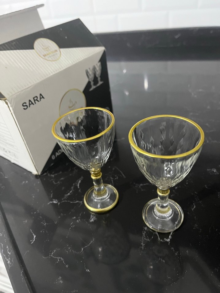 Altın Kenarlı Şeffaf Mini Kadeh - Görsel 2